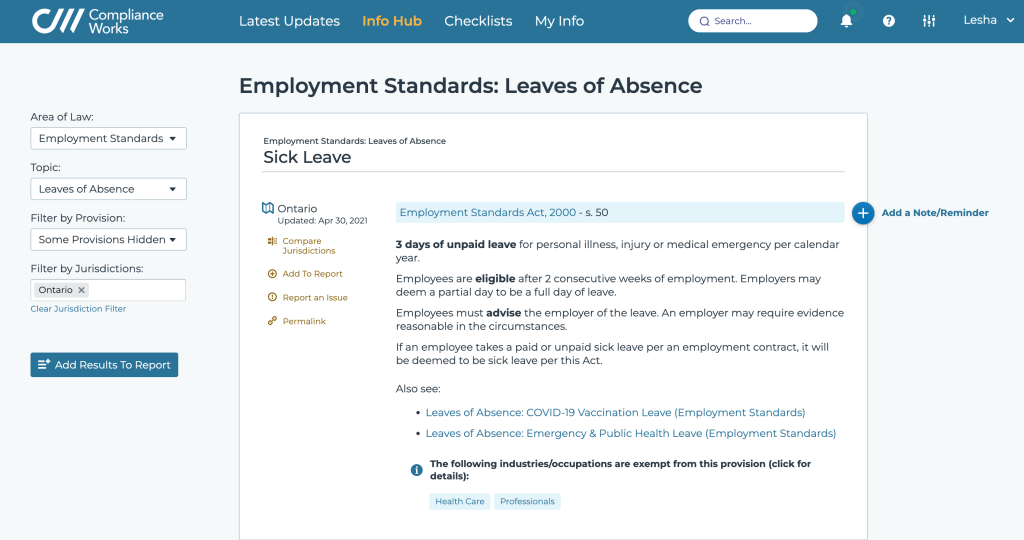Canadian HR compliance